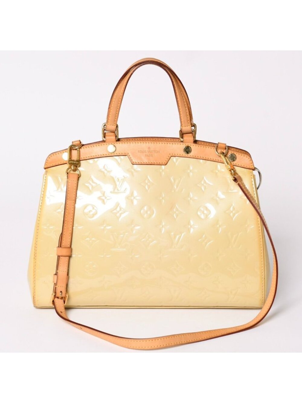 Louis Vuitton Blair MM Handbag 2-Way Monogram Vernis Yellow Brown